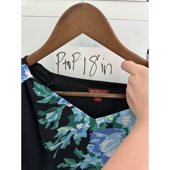 Merona Tank Dress Blue Green Lined Sheer Dark Floral Fairy Y2K babydoll S - Picture 8 of 10